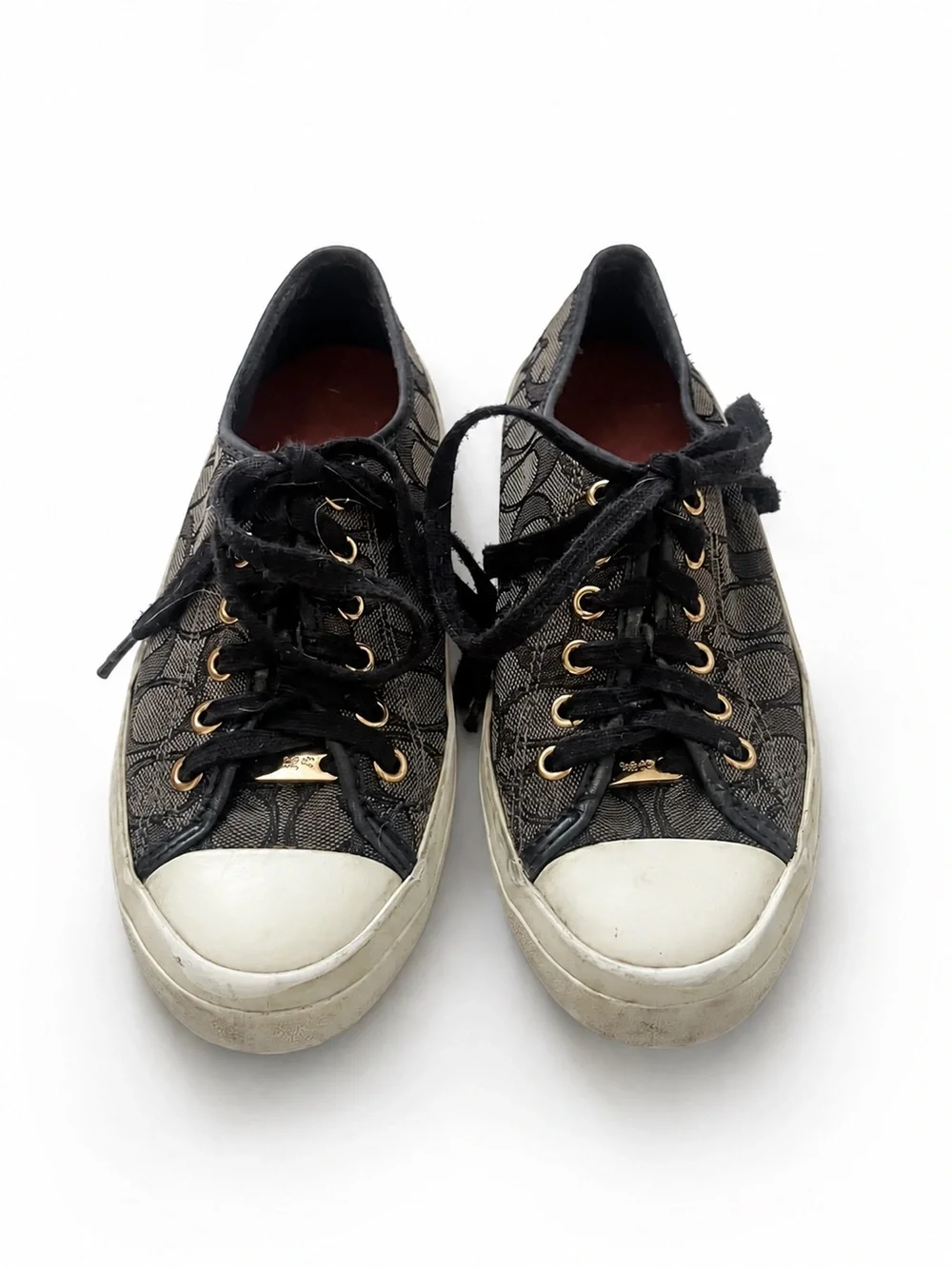 Coach Black Signature Monogram Low-Top Sneakers